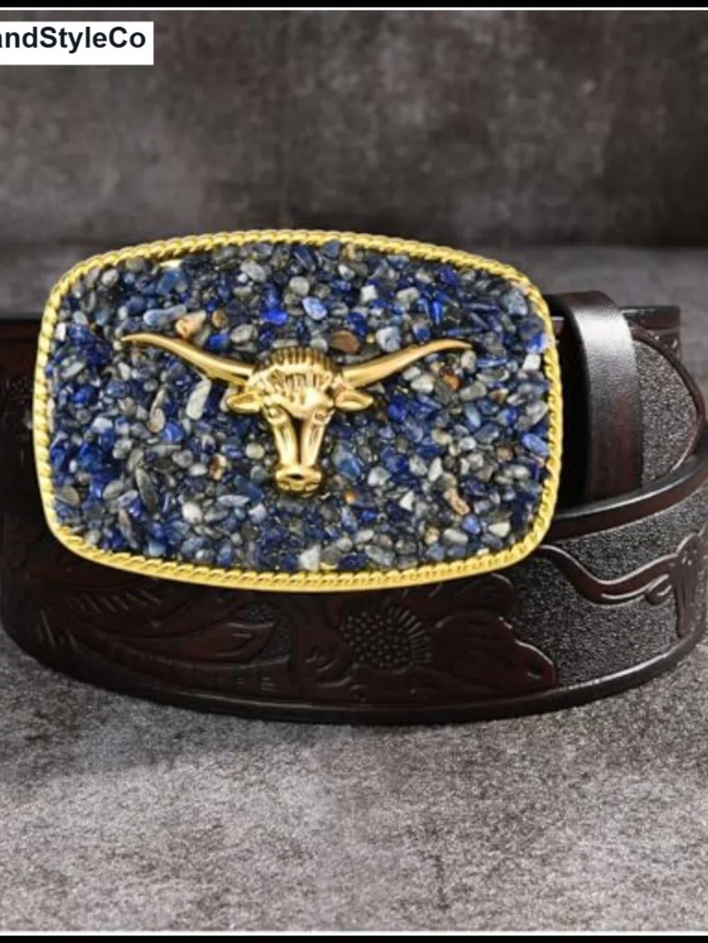 Western Belt Buckle for Men, Golden Horse Design, Zinc Alloy, Fits 1.5